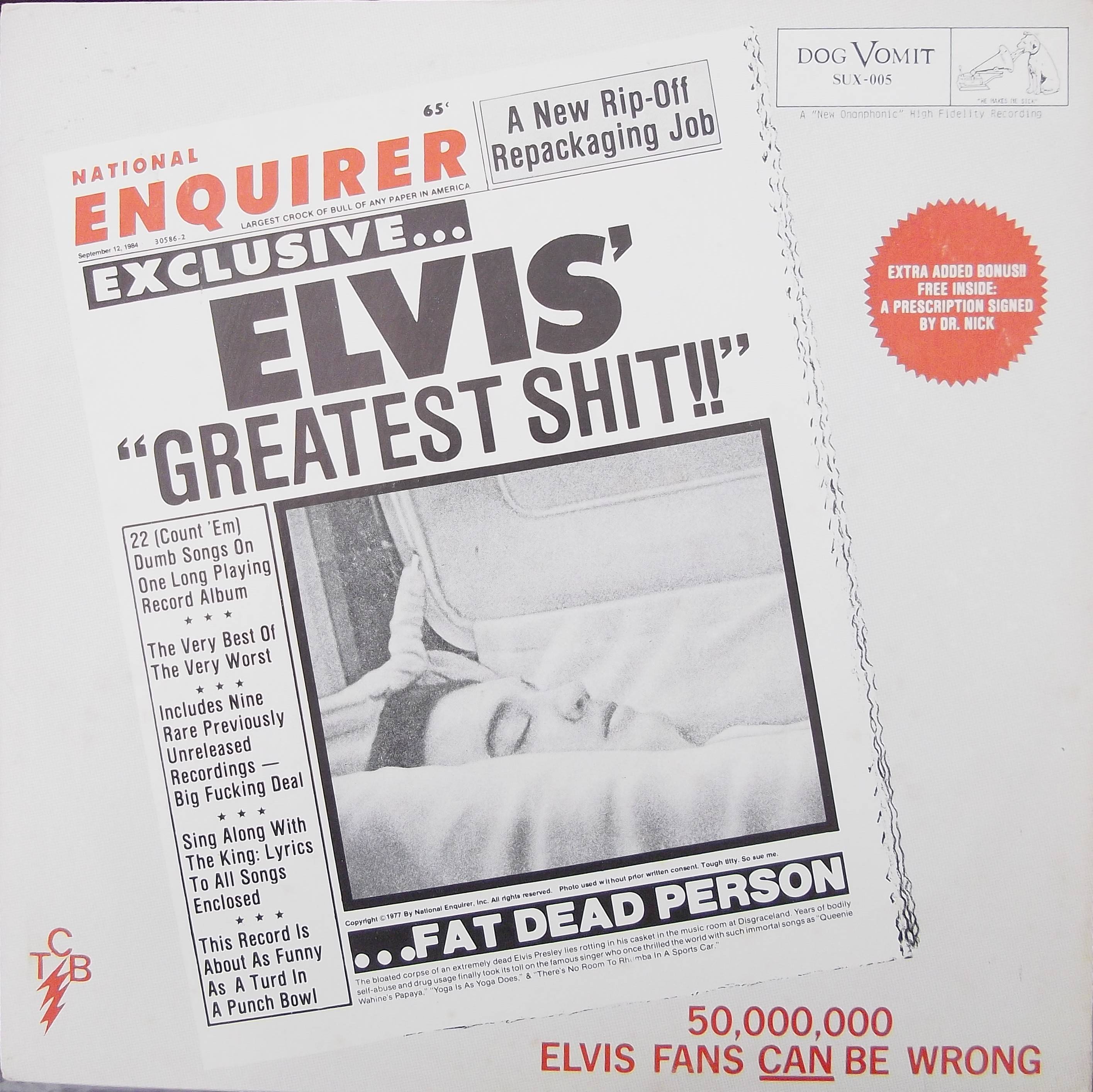 Elvis Presley Elvis Greatest Shit : LP Front